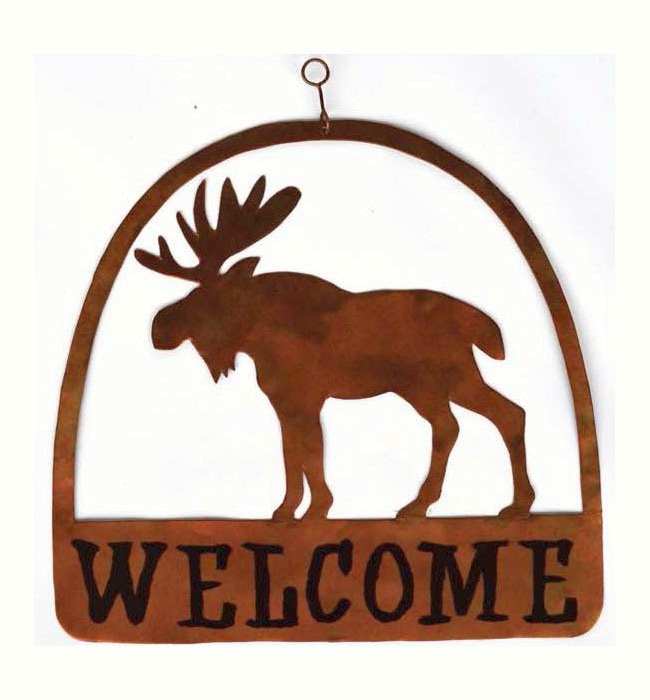 Moose Round Welcome Sign